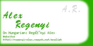 alex regenyi business card